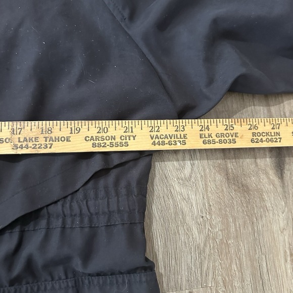 Vintage Travel Smith Womens Trench Coat Size M Black Hooded Water Resistant Bag - Picture 10 of 13